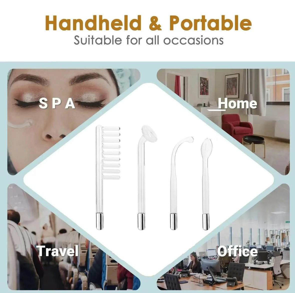 4in1 Electrode Glass Tube Facial Acne Wand