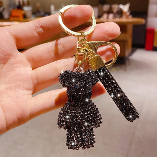 Rhinestone Bear Keychain