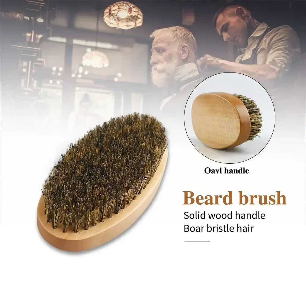 Professional Boar Bristle Wood Beard Brush Kits