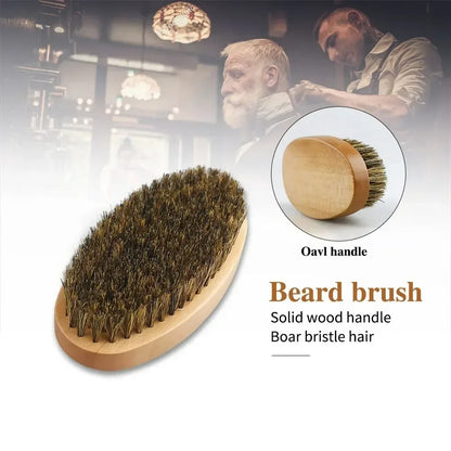 Professional Boar Bristle Wood Beard Brush Kits