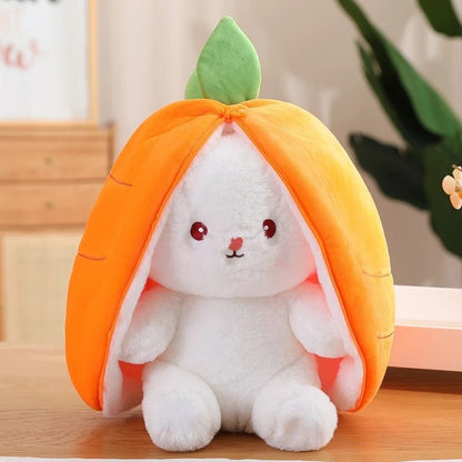 Cute Strawberry Carrot Rabbit Zip Up Plush Toy