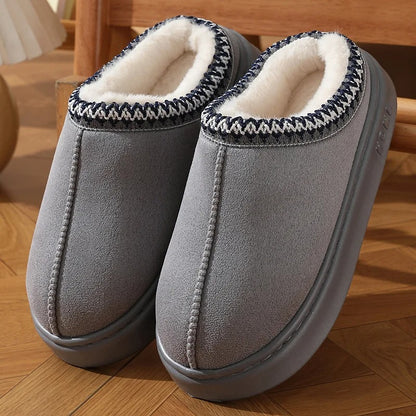 New Women's Fashion Platform Fluffy Warm Cotton Non Slip Home Slippers